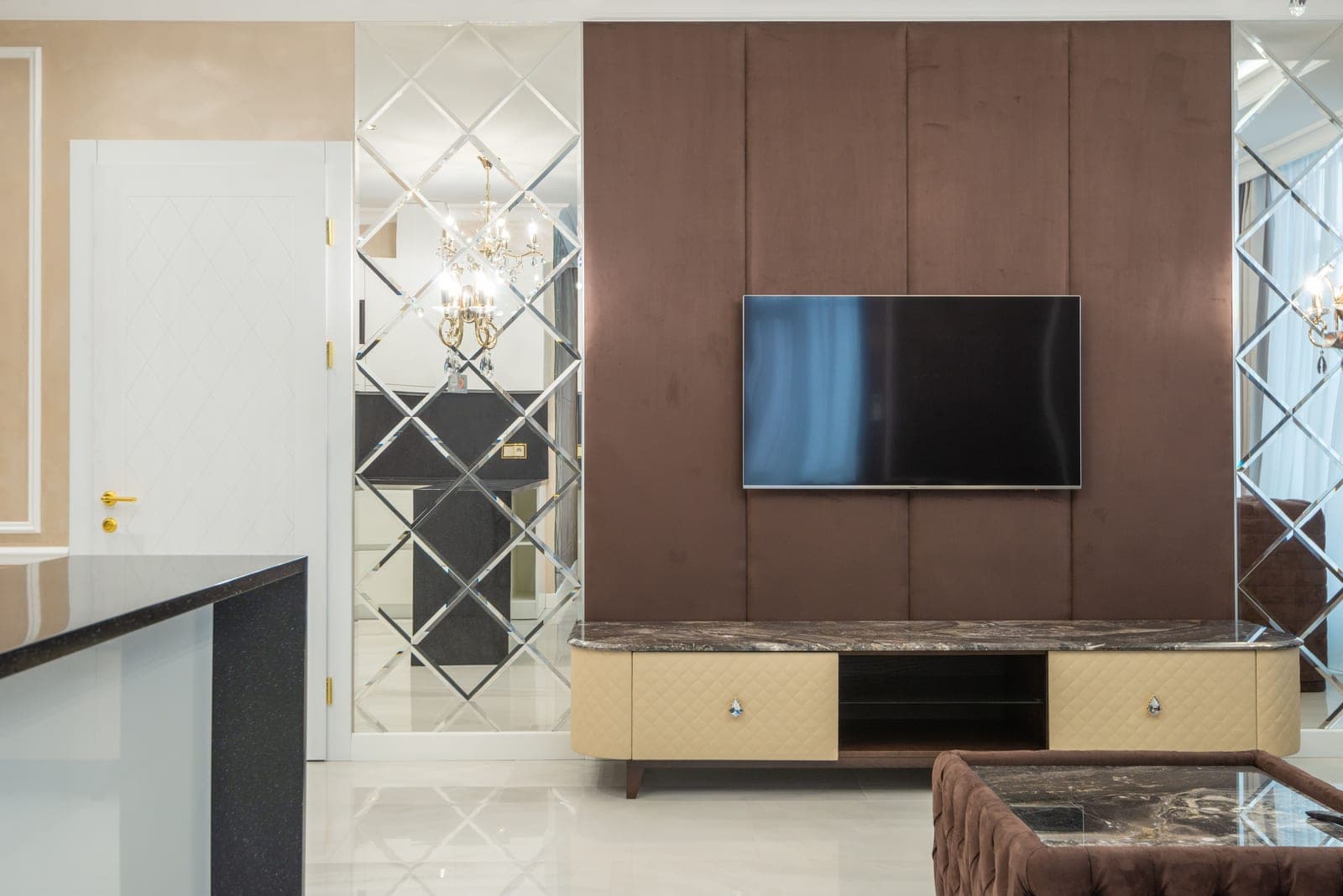 A modern luxury living room interior