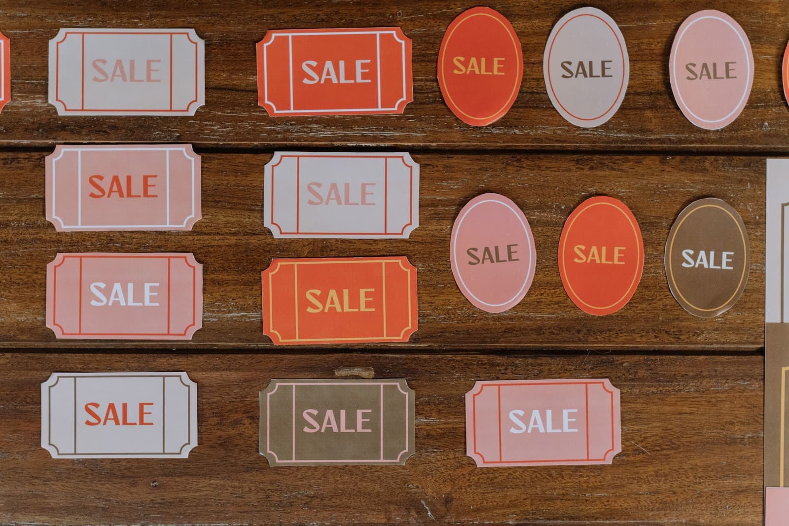 Price tags in a shop